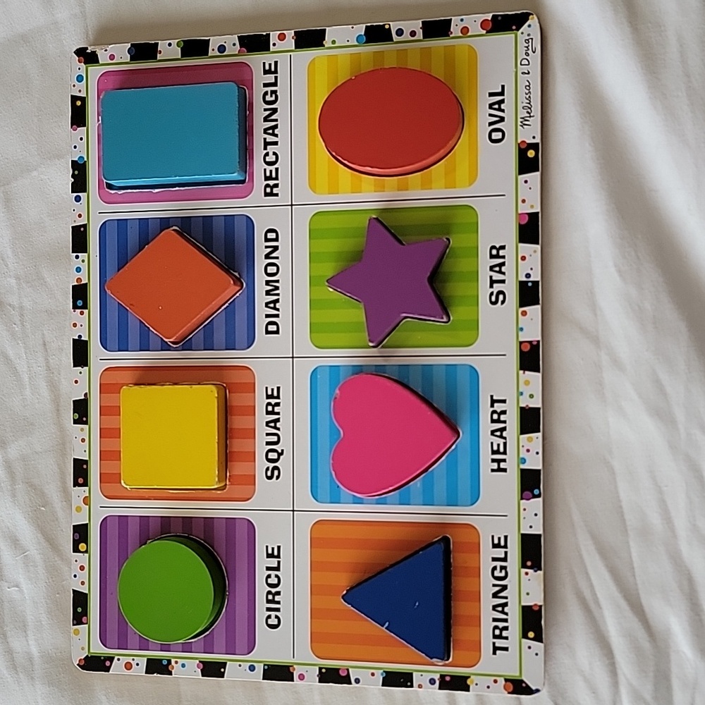 Melissa & Doug Shapes And Colors Puzzle, 8 chunky Pieces